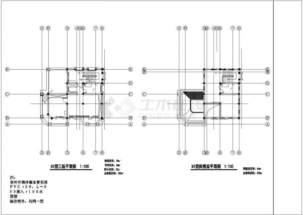 高档别墅施工及设计方案全套CAD图纸-图二