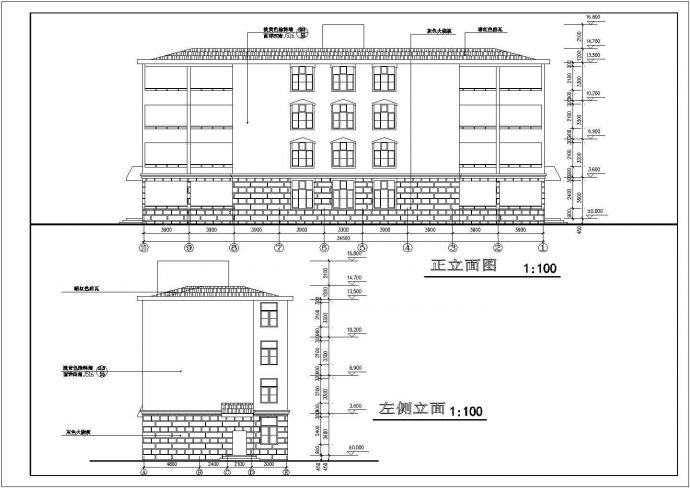 某公司员工公寓全套建筑设计方案图_图1