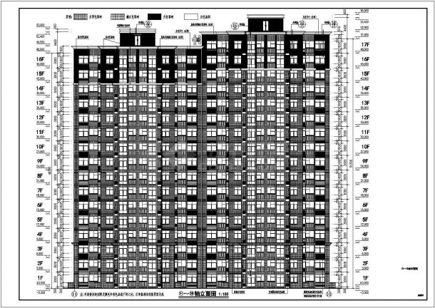 某地区某17层住宅楼建筑设计施工图-图一