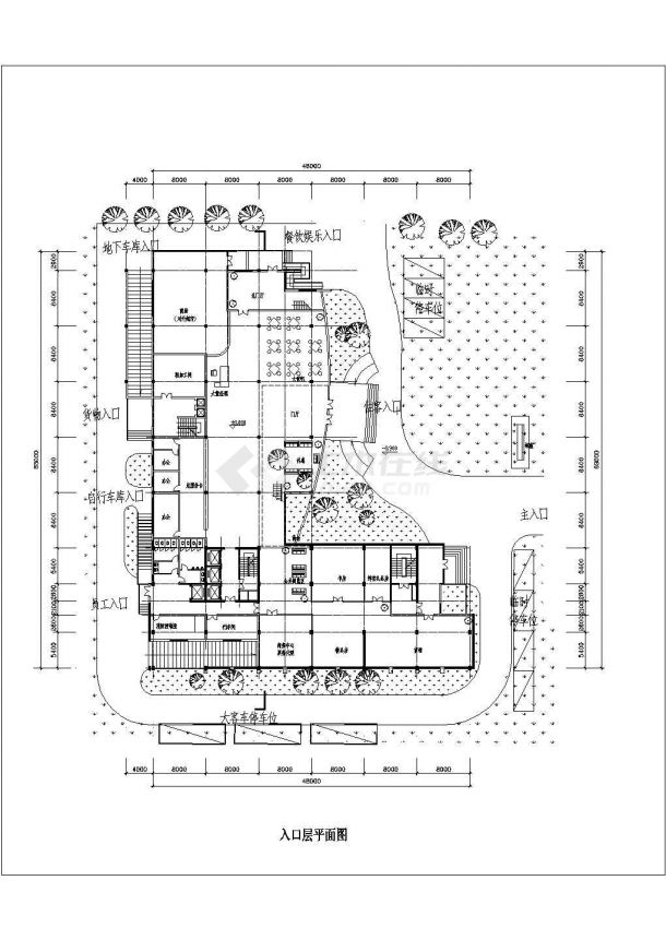某酒店建筑设计及施工方案全套CAD图纸-图二