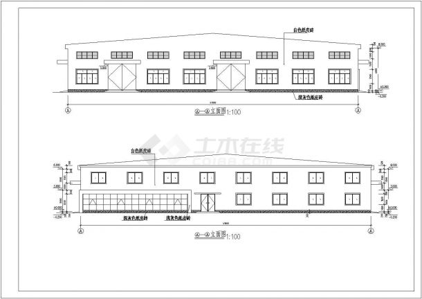 带夹层钢构生产车间厂房建筑设计图-图二
