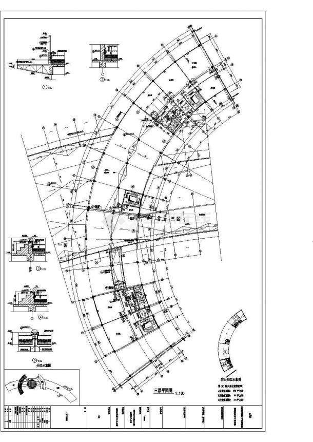 某地区政务区建筑施工设计平面图纸-图一