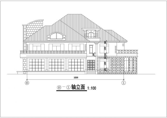 某地区大单体别墅建筑设计CAD施工图_图1