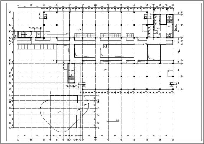 某地区大学图书馆楼建筑设计CAD施工方案图_图1