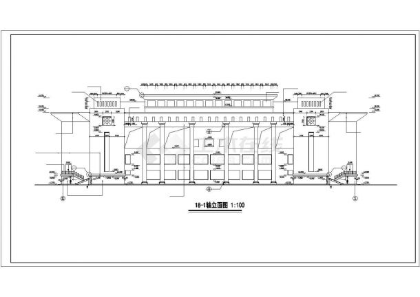 某地区大学礼堂详细建筑设计CAD施工图-图二