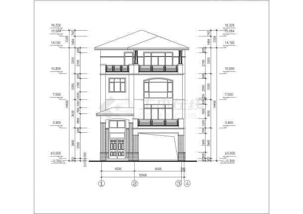 某地区邓宅AB型别墅建筑设计CAD施工图-图二