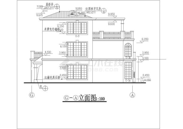 某地区典型别墅详细建筑设计CAD施工图-图二