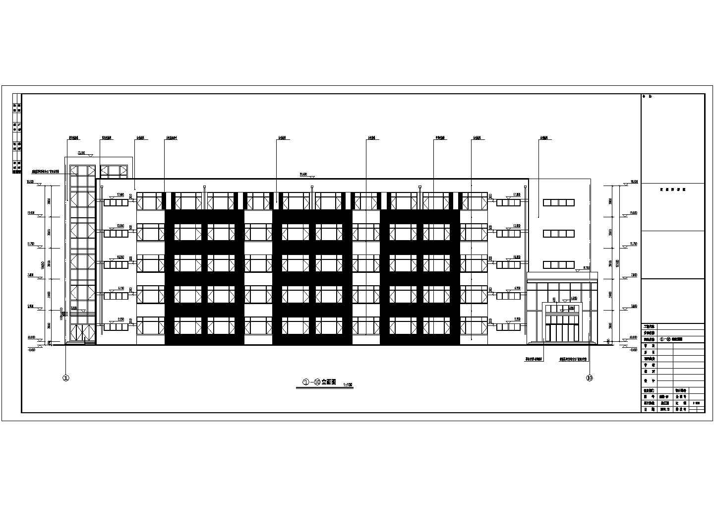 某学校五层框架结构教学楼建筑设计施工图