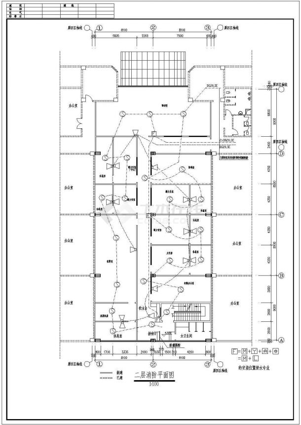 某地区公安局办公楼电气全套CAD图-图二