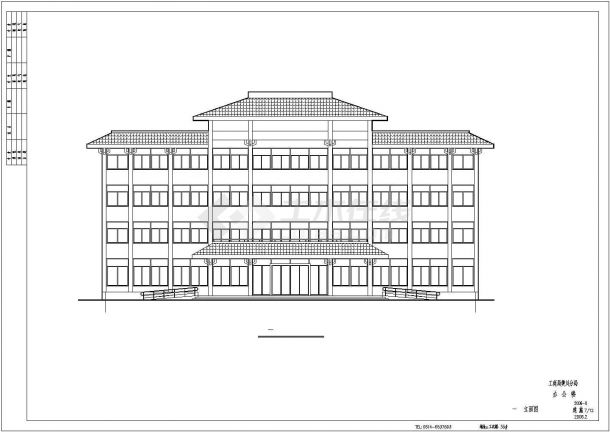 某工商局四层办公楼建筑设计施工图-图一