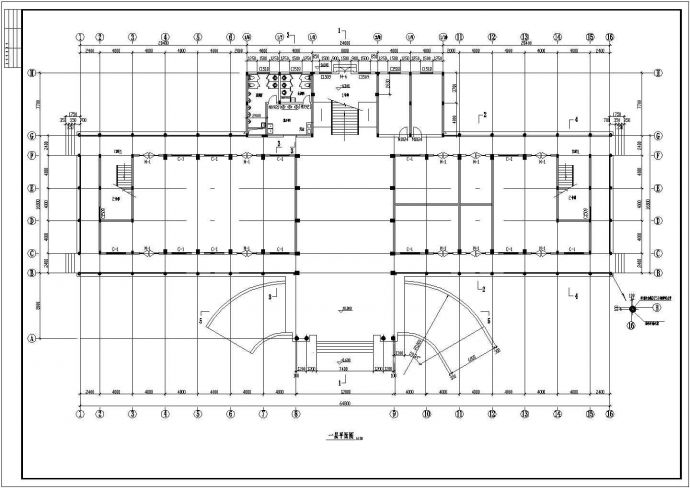 培训贸易中心的主体CAD建筑设计方案图纸_图1