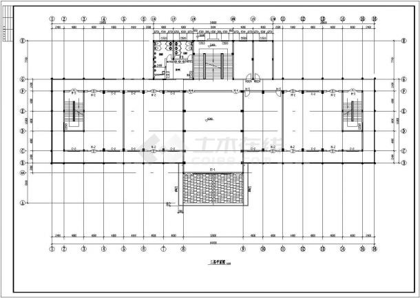 培训贸易中心的主体CAD建筑设计方案图纸-图二
