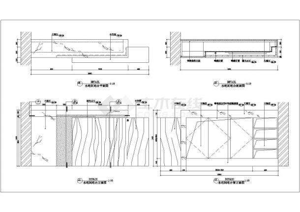 家庭水吧台装修设计节点详图（共3张）-图一