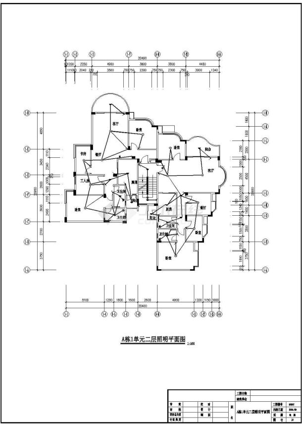 某小区一栋8层住宅楼电气设计施工图-图二