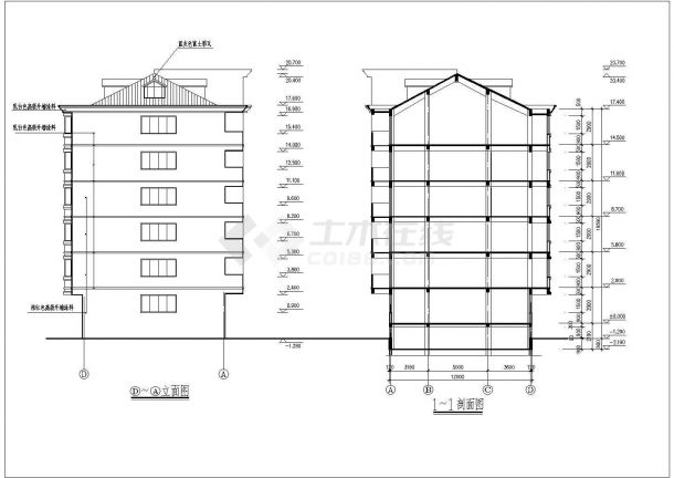 多层住宅J建施图的全套CAD图纸-图二