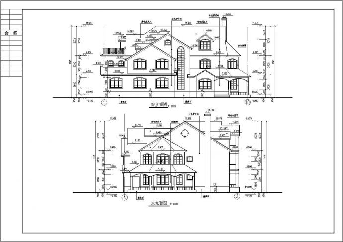某地3层框架结构企业办公别墅建筑设计施工图_图1