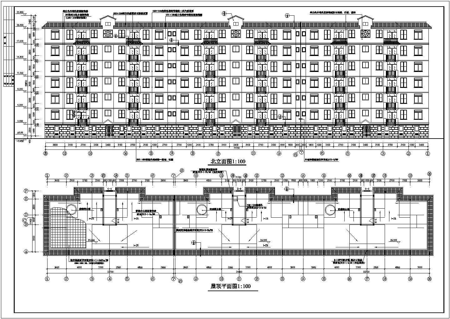 某地7层砖混结构住宅楼建筑设计方案图