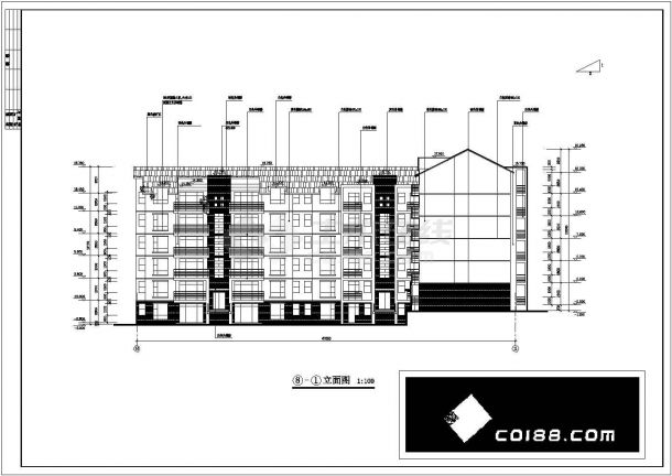 某地六层砖混结构住宅楼建筑设计方案图-图二