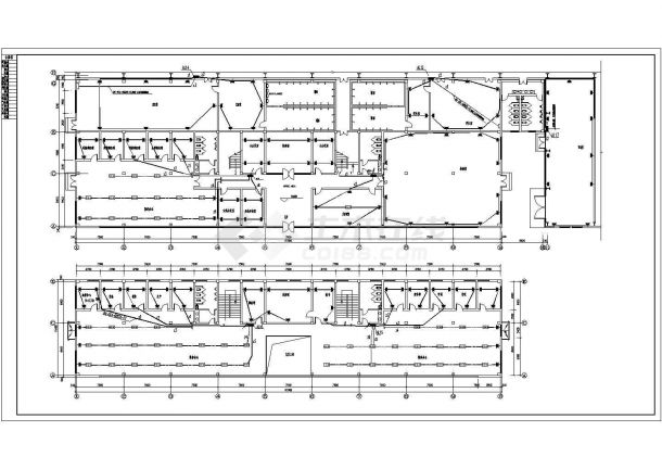 车间办公楼 全套电气设计施工CAD图-图一
