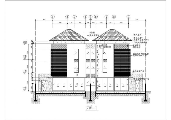 双拼豪华别墅施工设计CAD建筑图_图1