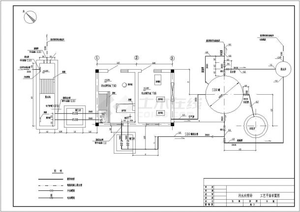某单位厂区内砖混结构SBR工艺流程设计图-图一