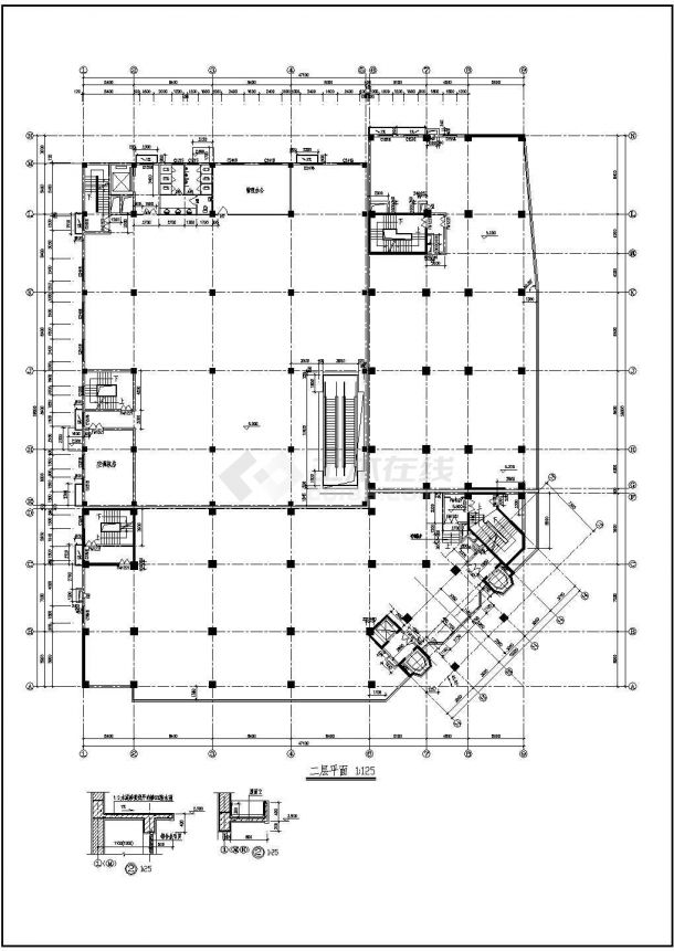 多层住宅楼建筑图的全套CAD图纸-图二