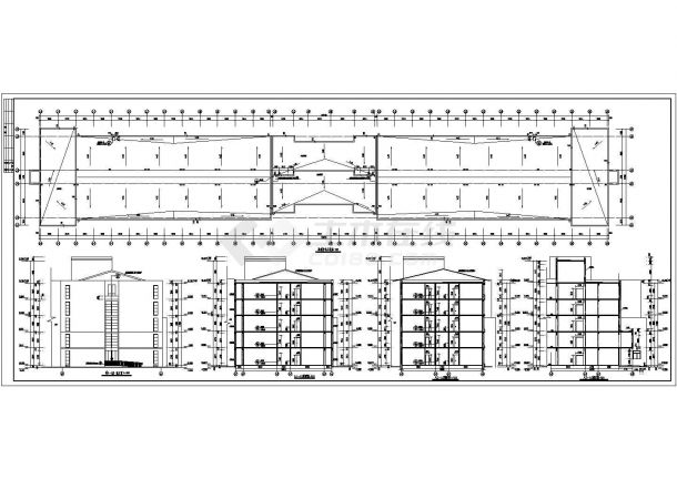 某地五层框架结构综合敬老院建筑设计方案图-图二