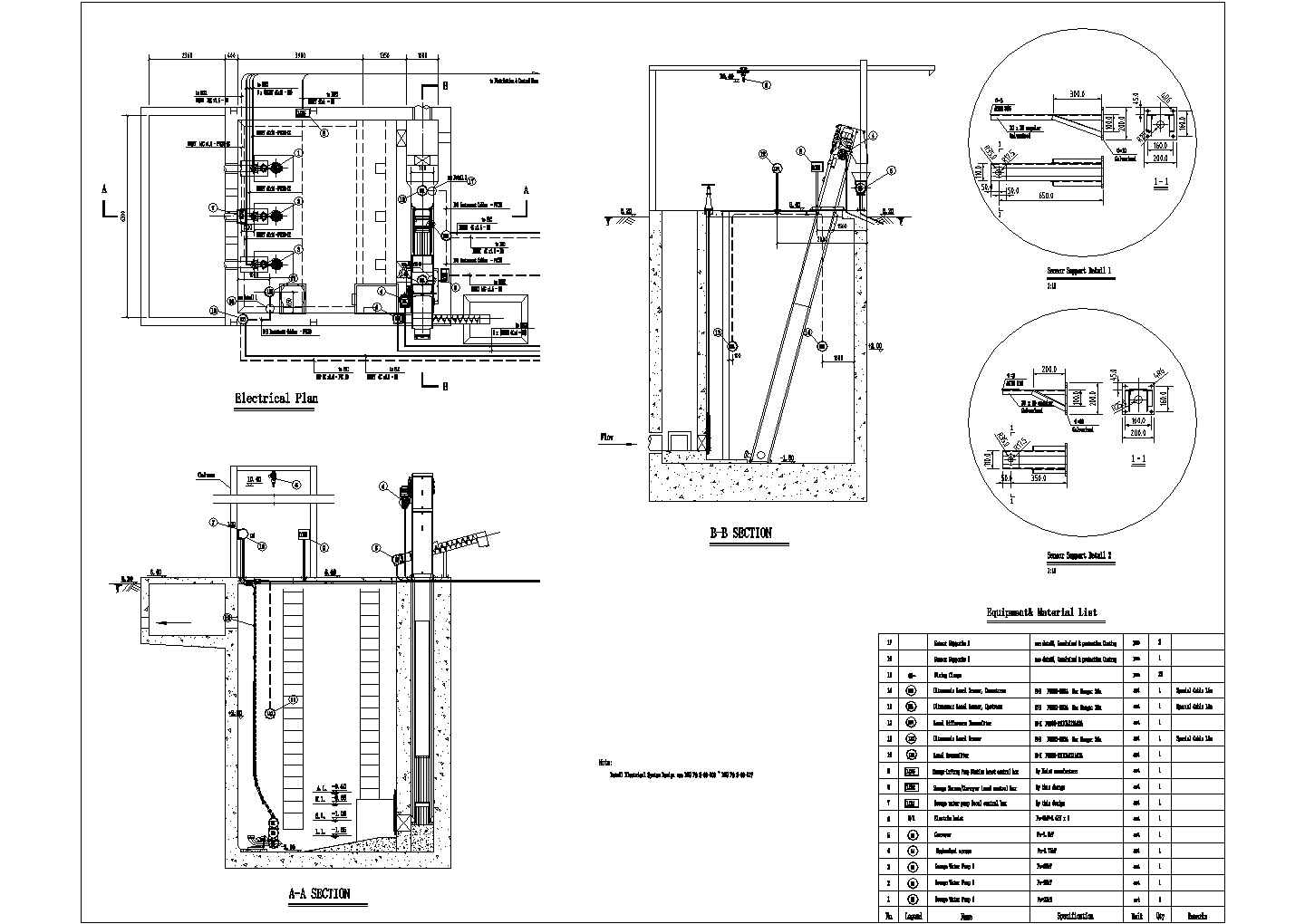 某小型雨污水泵站电气设计施工图（英文版）