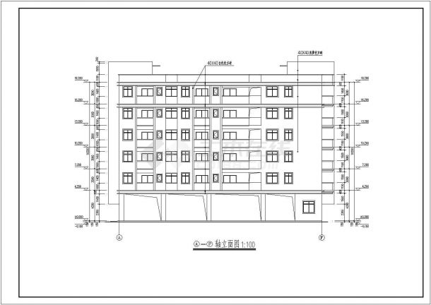 某中学6层框架结构教师宿舍楼建筑施工图-图二