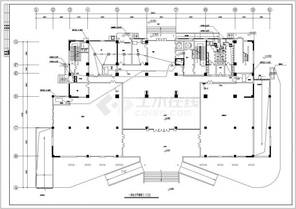 某地区卫生厅办公楼电气施工CAD图-图一