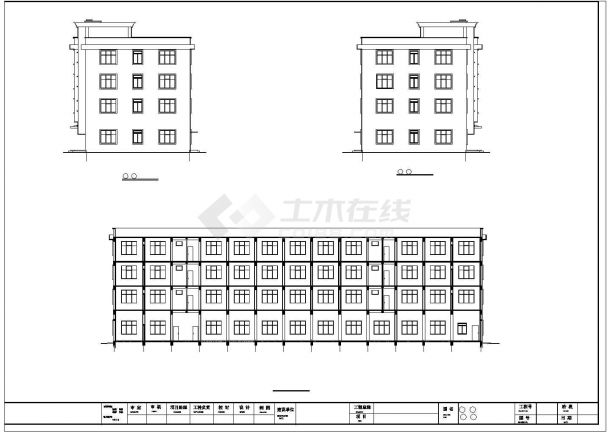 厂房职工宿舍楼建筑CAD详细图纸-图二