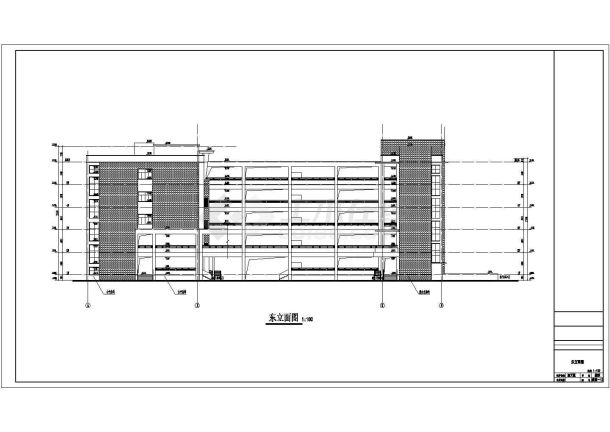 某地45班5层框架结构教学楼建筑设计方案图-图二