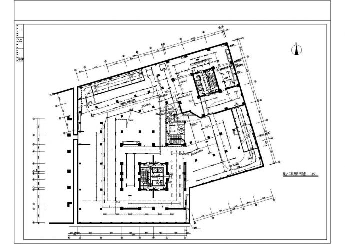 某地区大厦三层地下室电气CAD图_图1