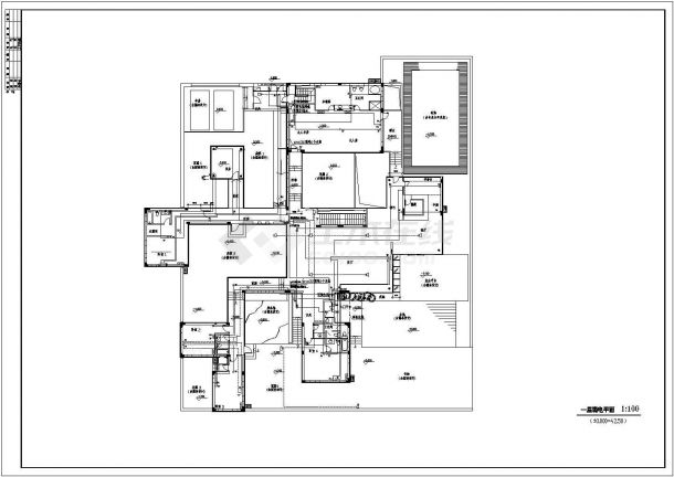 某地区别墅售楼处线路电气设计CAD图-图一