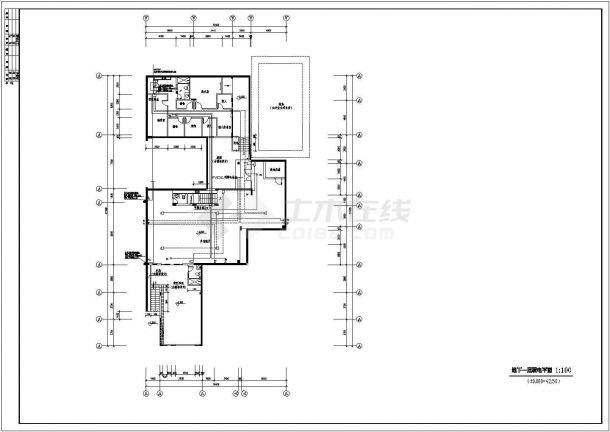 某地区别墅售楼处线路电气设计CAD图-图二