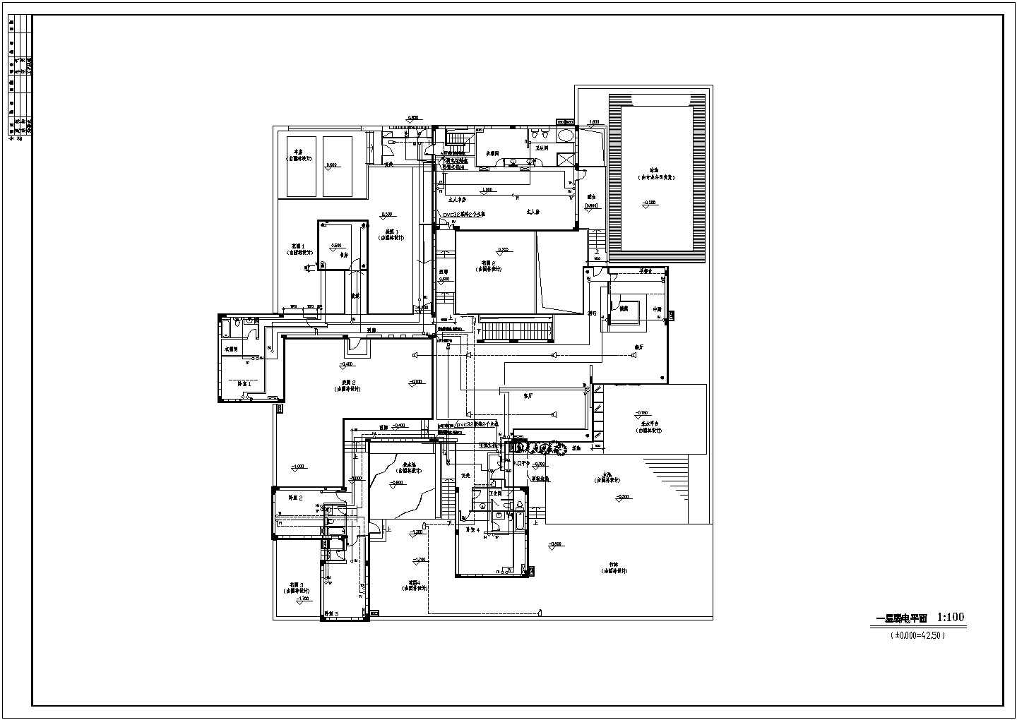 某地区别墅售楼处线路电气设计CAD图