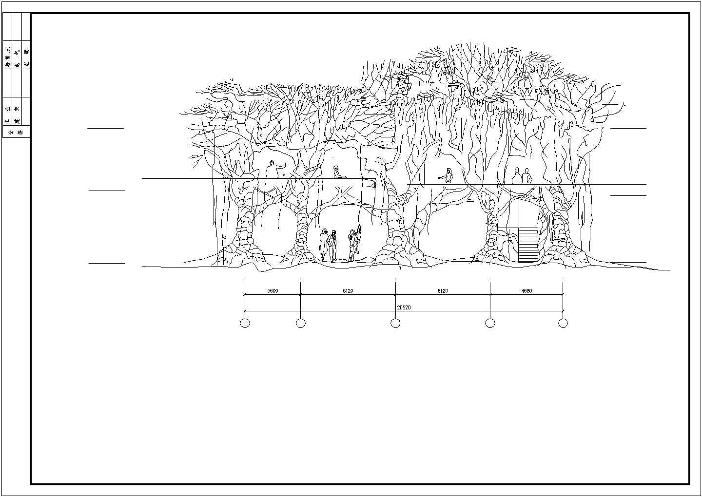 某童趣园树林房子详图全图设计CAD绘图