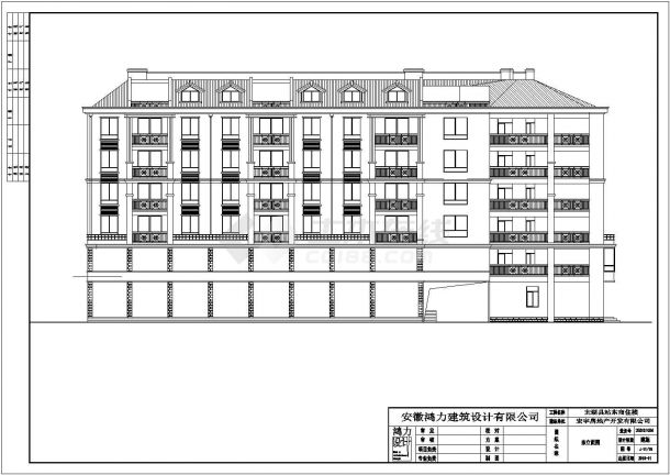 太湖县某6层框架商住楼建筑及结构设计施工图-图一