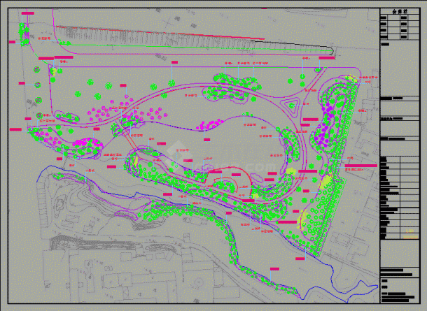 某桥头公园景观园林CAD设计施工图-图二