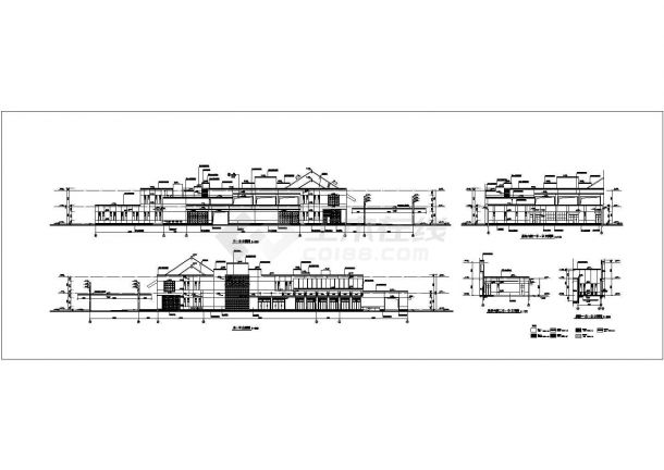 某二层框架结构温泉中心建筑施工图-图一