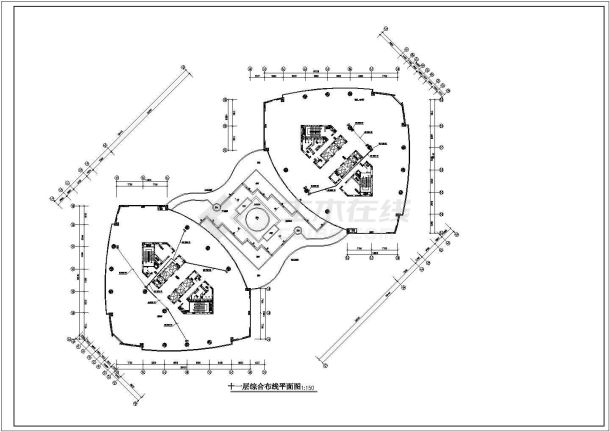 某十一层办公楼综合布线CAD施工图-图一