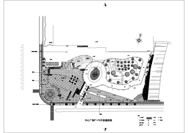 某地音乐喷泉广场园林景观规划图纸-图二