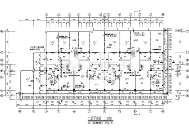 商住楼施工及设计方案全套CAD图纸-图二
