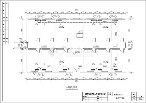 某四层小宿舍楼散热器上供下回单管跨越式系统采暖设计图-图二