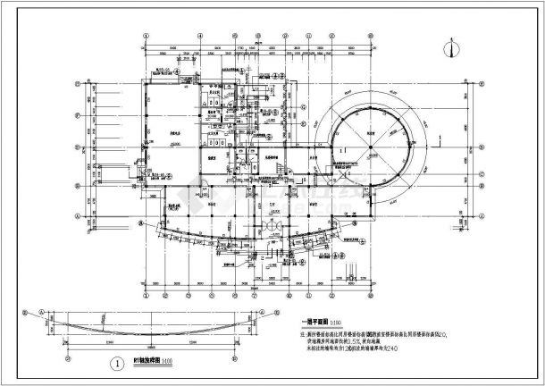上传会所全套施工及设计方案CAD平面图-图一