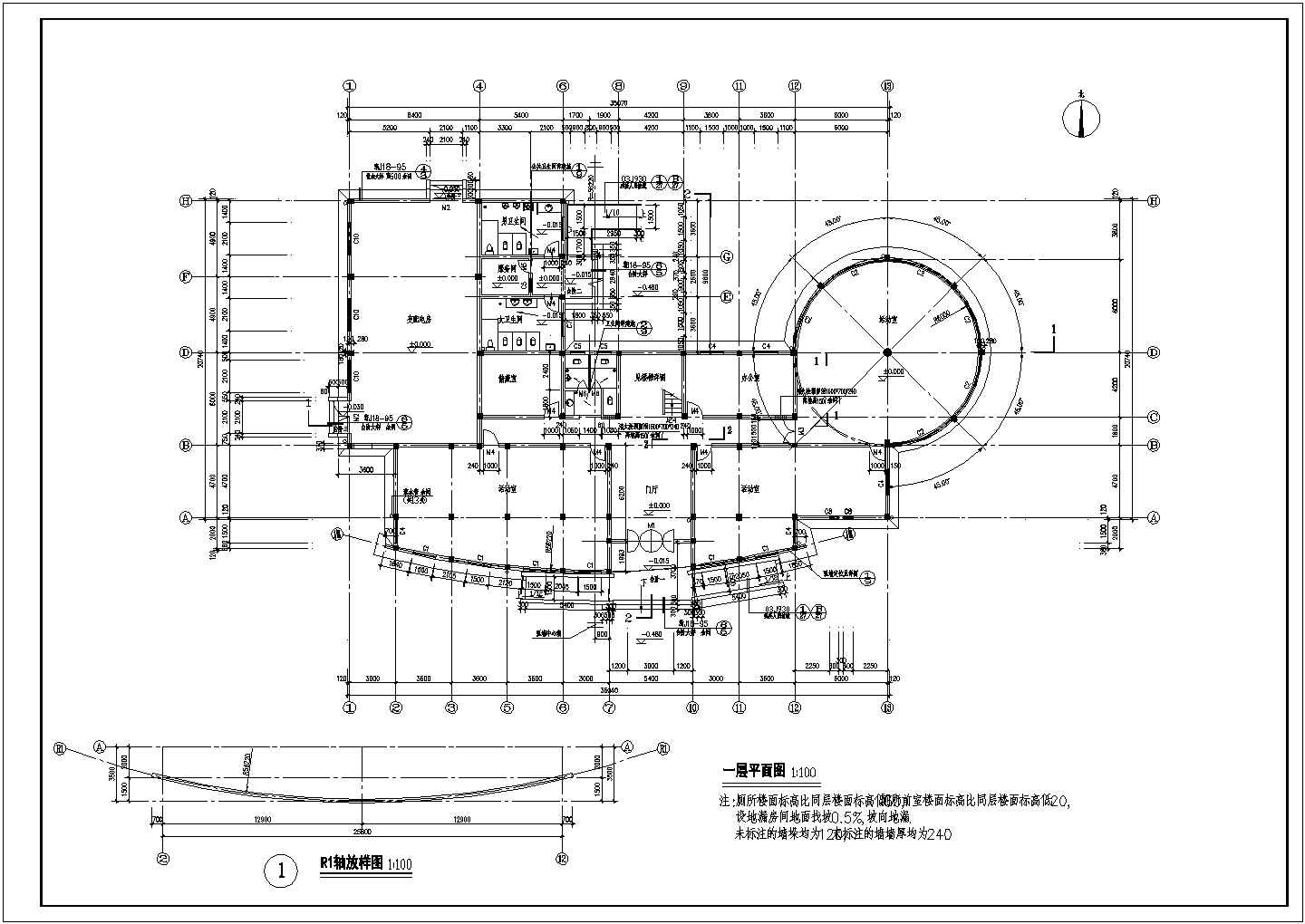上传会所全套施工及设计方案CAD平面图