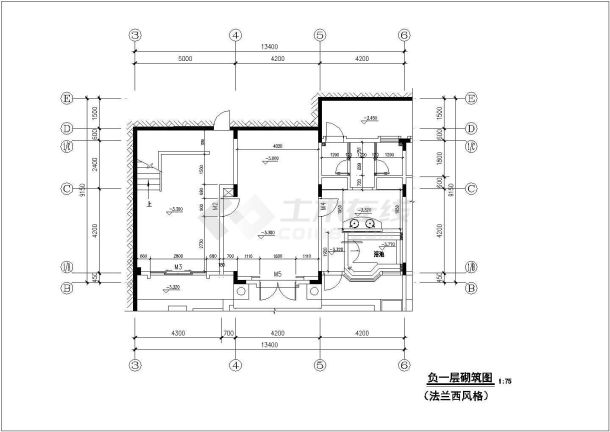 某地区大型法兰西风格别墅装修施工图-图二