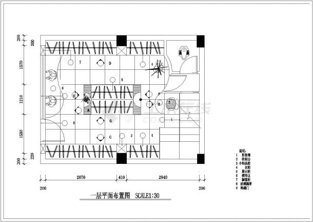 服装店建筑设计方案及施工全套CAD图纸-图二