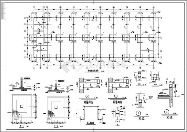 某地2层框架结构厂房建筑及结构施工图-图二