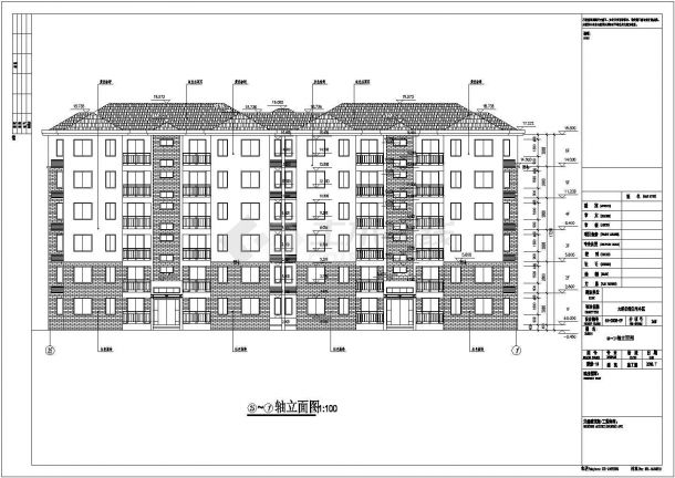 淮安6层砖混结构住宅楼建筑施工图纸-图二